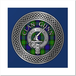 Clan Gunn Crest & Tartan Knot (Latin) Posters and Art